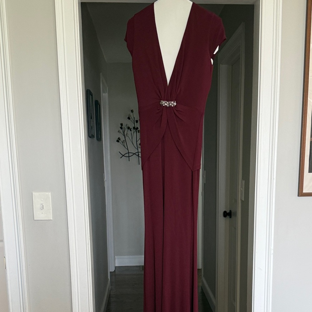 Nicole Miller Burgundy Evening Gown